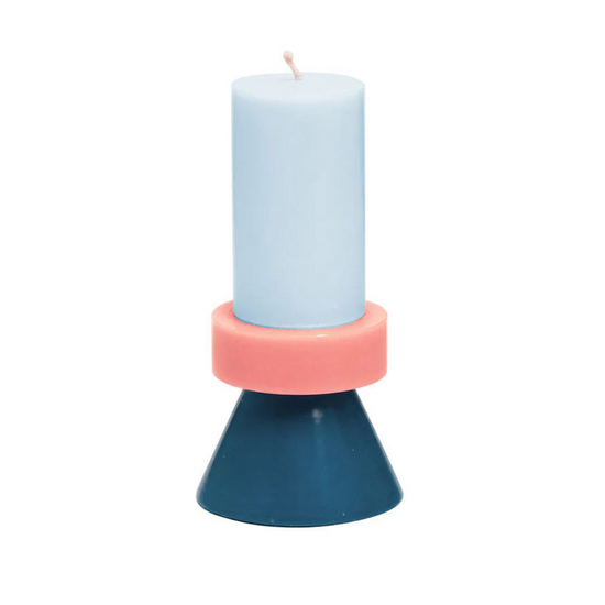 Stack Candle Tall - Blues / Peach