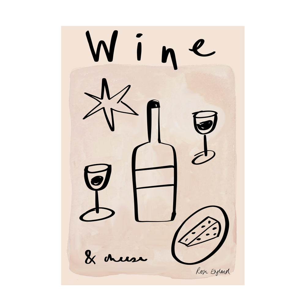 Wine & Cheese Print