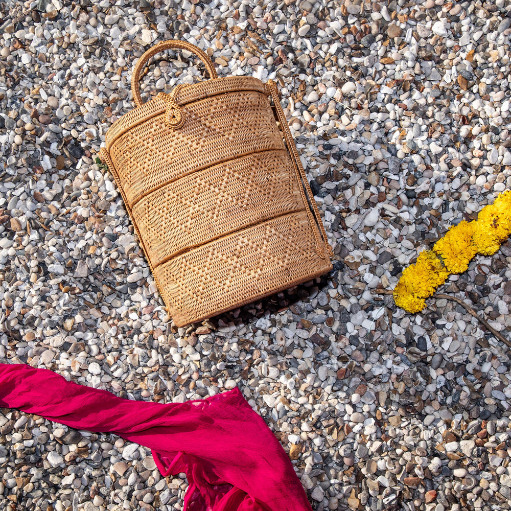 Stacked Handwoven Tiffin Storage