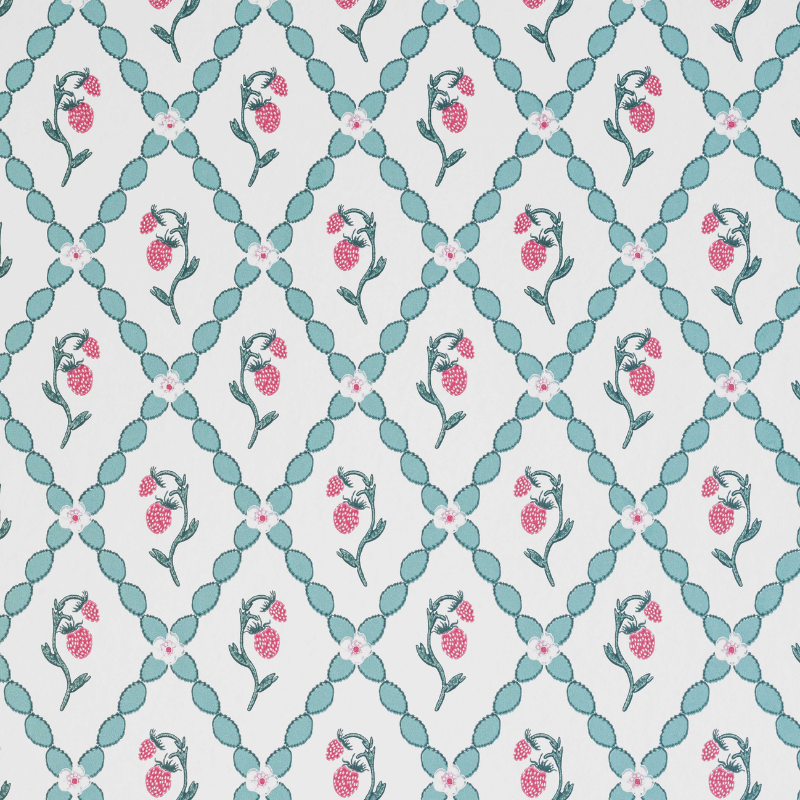 Wild Strawberry Trellis Wallpaper