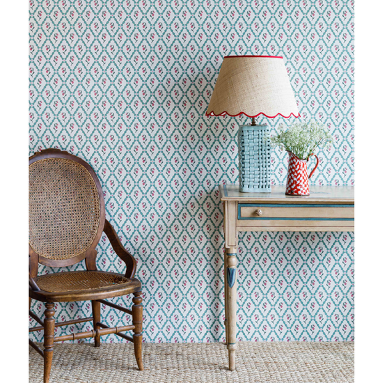 Wild Strawberry Trellis Wallpaper