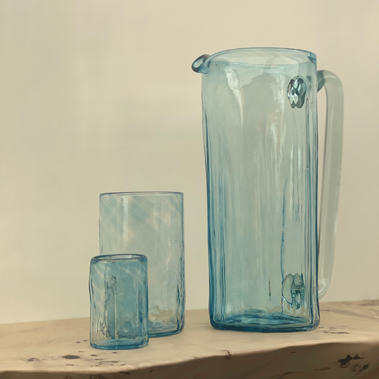 Juicy Handblown Pitcher Jug | Baby Blue