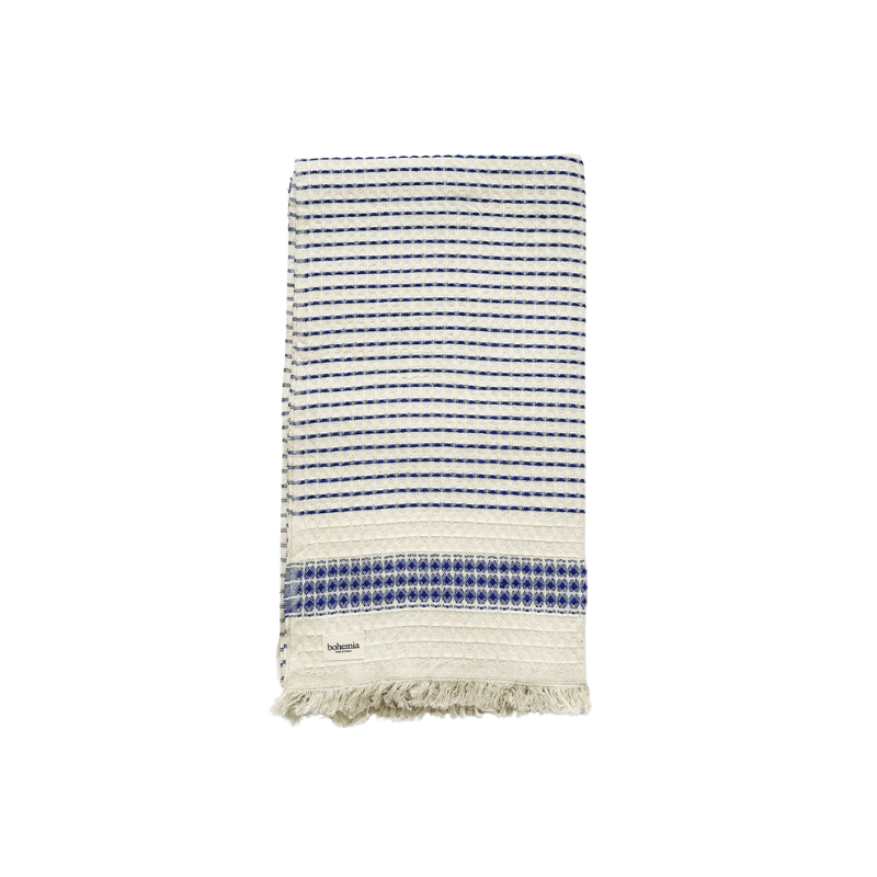 Milos Check Hammam Towel - Blue