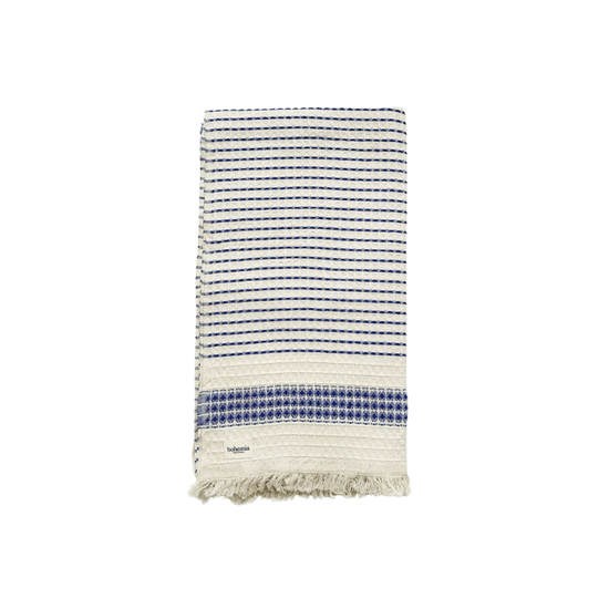 Milos Check Hammam Towel - Blue