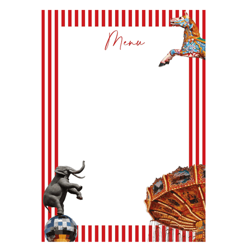 At The Circus Menu Cards X 10