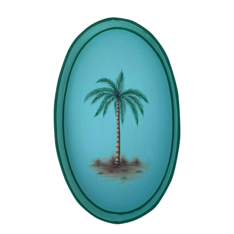 Fauna Handpainted Iron Tray - Palmtree