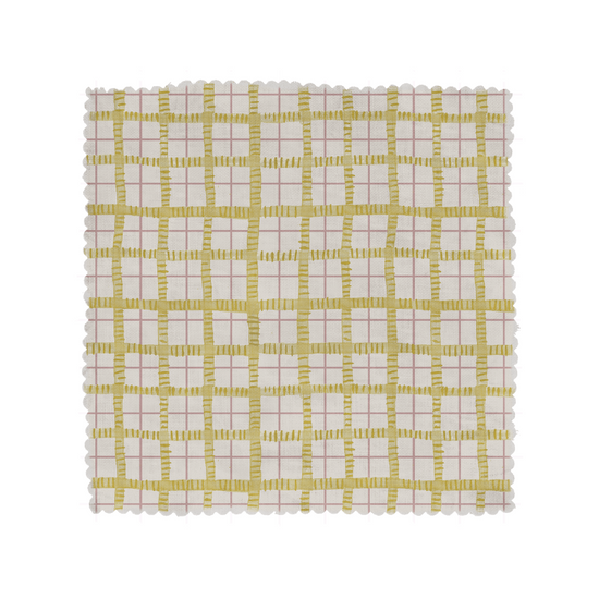 Printed Trellis Fabric - Yellow