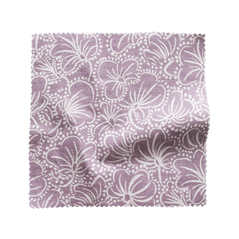 Printed Violas Fabric - Lilac