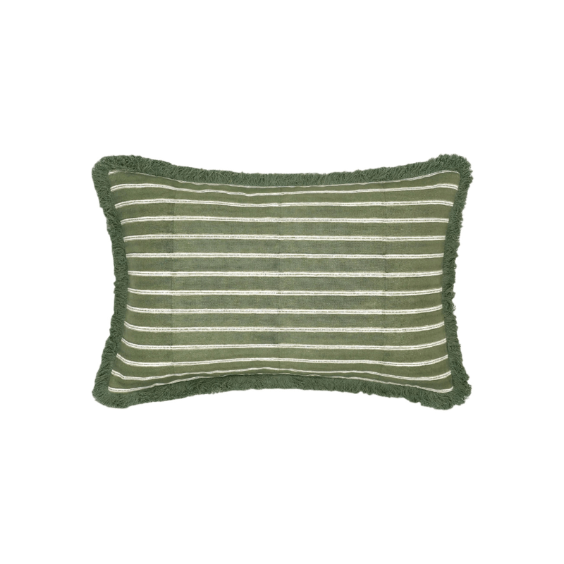 Edo Stripe Cushion - Green