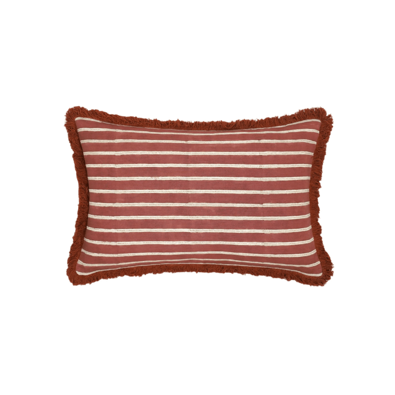 Edo Stripe Cushion - Red