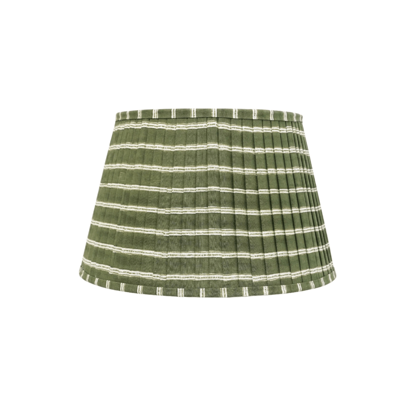 Edo Stripe Pleated Lampshade - Green