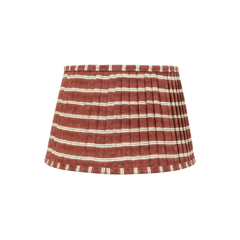 Edo Stripe Pleated Lampshade - Red