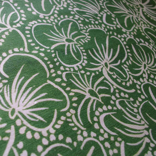 Printed Violas Fabric - Green