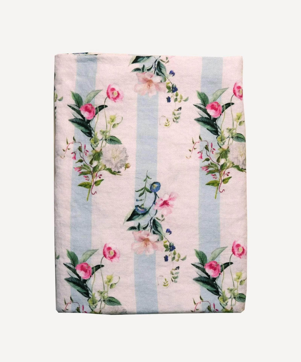 Flora Stripe Linen Tablecloth