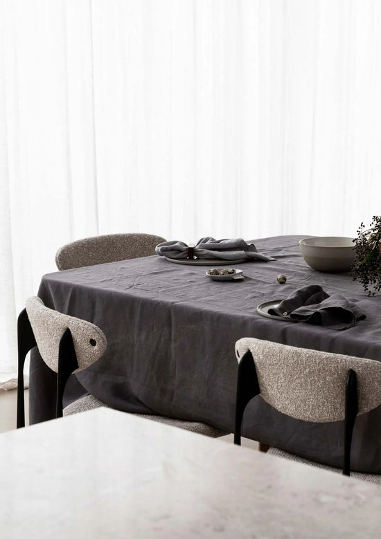 100% Linen Tablecloth - Graphite Grey