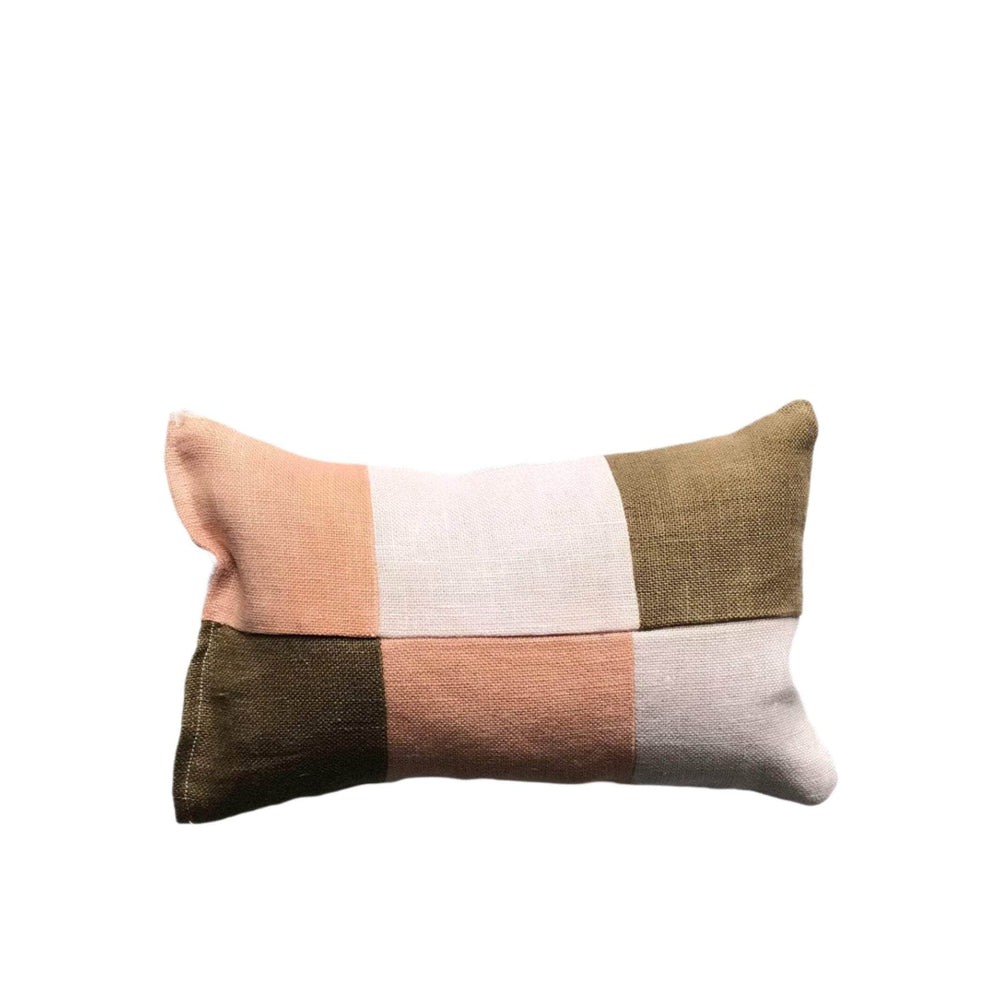 Naturally Dyed Mixed Check Lavender Pillow