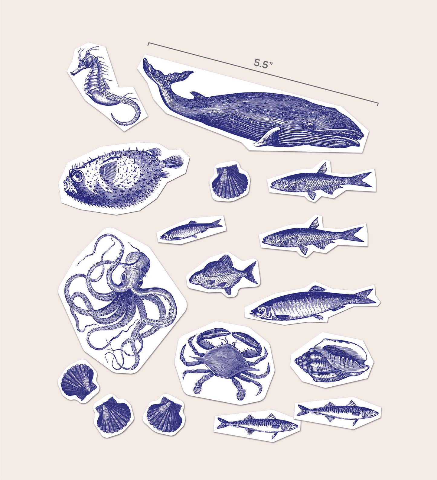 Blue Ocean Ceramic Sticker Set