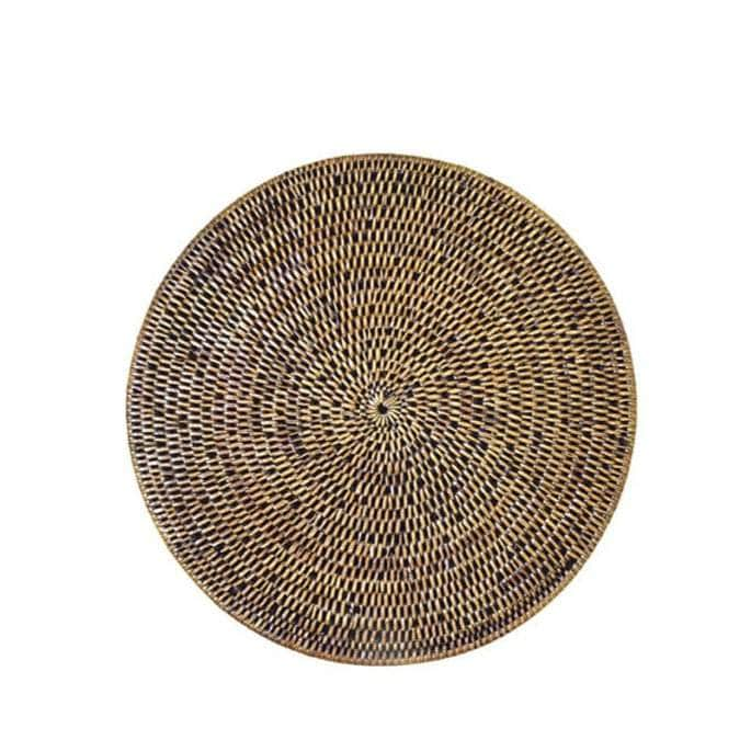 Round & Round Rattan Charger - Brown