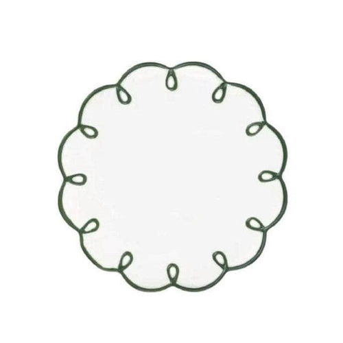 Glorious Green Scalloped Tea Plates - Set of 4