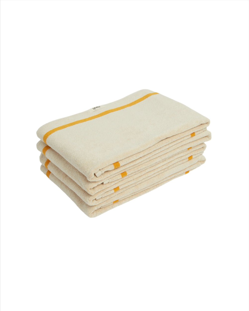 Classic Ecru and Yellow Towels - Set of 4