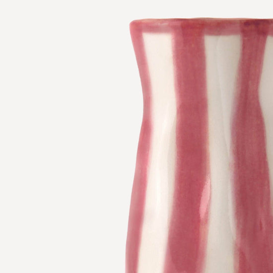 Ruby Candy Stripe Vase