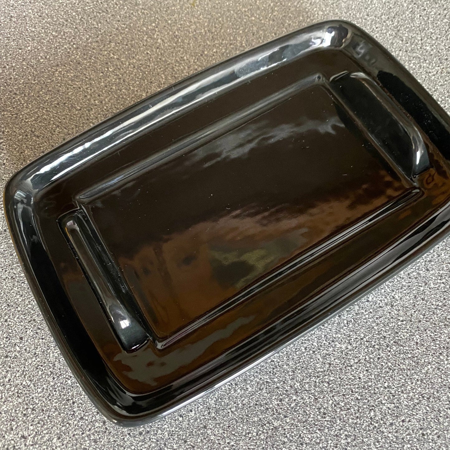 Butter Dish Yellow Lid with Jet Black Dish