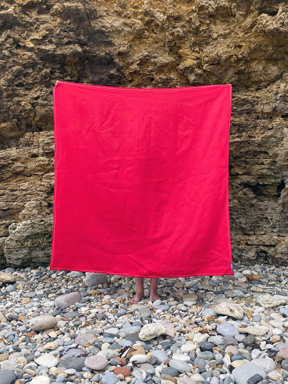 Irish Linen Large Towel - Red