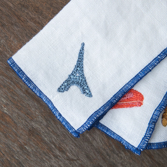 France Cocktail Linen Napkins - Set of 6