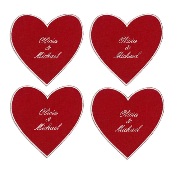 Personalised Heart Cocktail Napkin