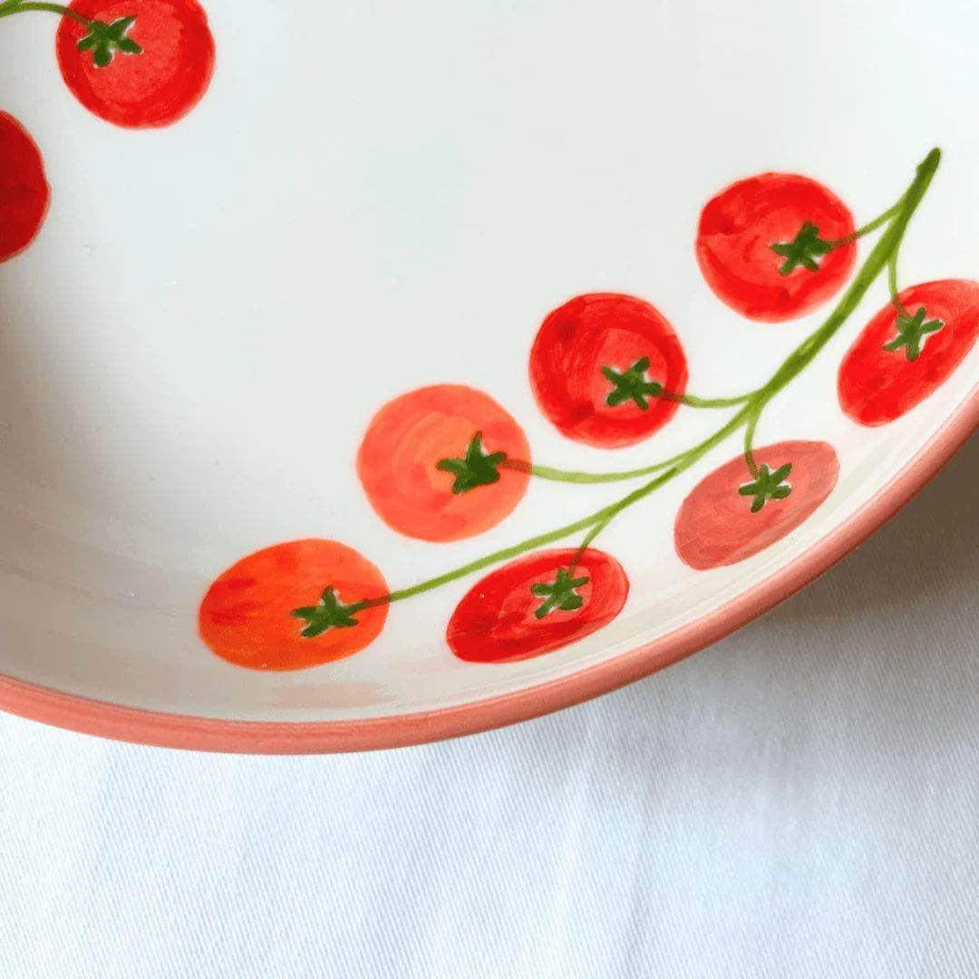 Hand-painted Tomato Pasta Bowls (Set of 2)