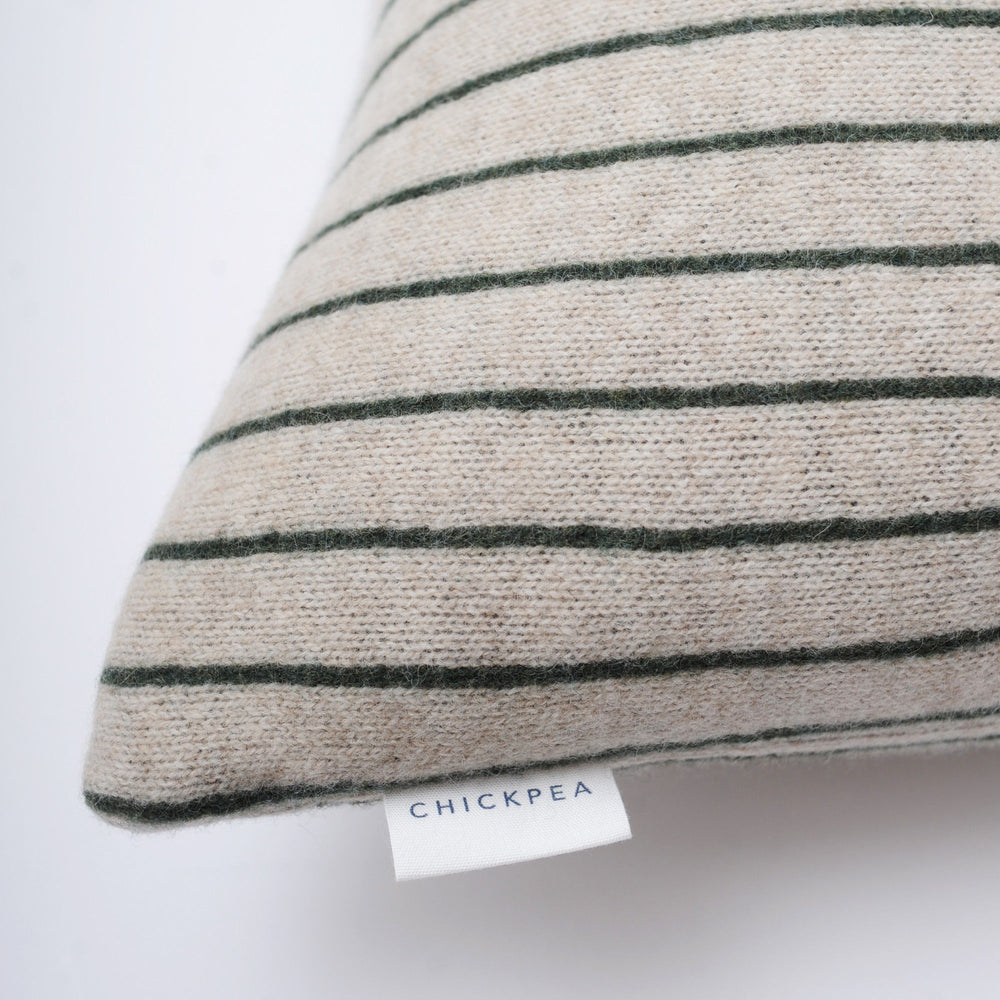 Green Wide Stripe Cushion