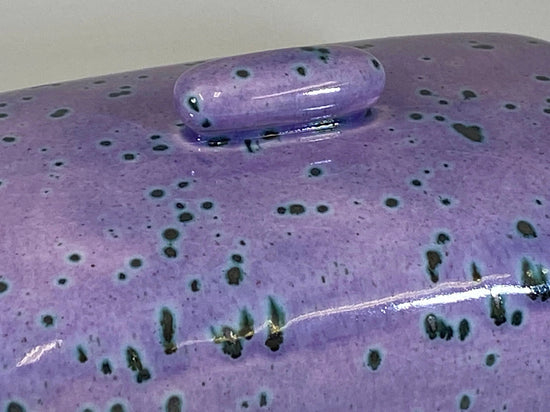 Butter Dish with Purple Speckle Glaze