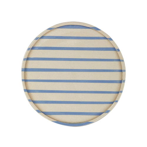 Fine Line Stripe Plate Blue 24cm