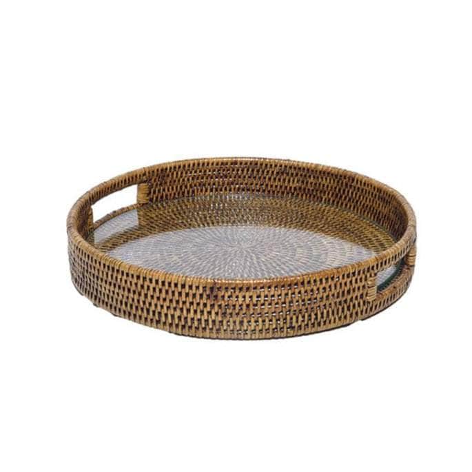 Rattan Serving Tray - Brown