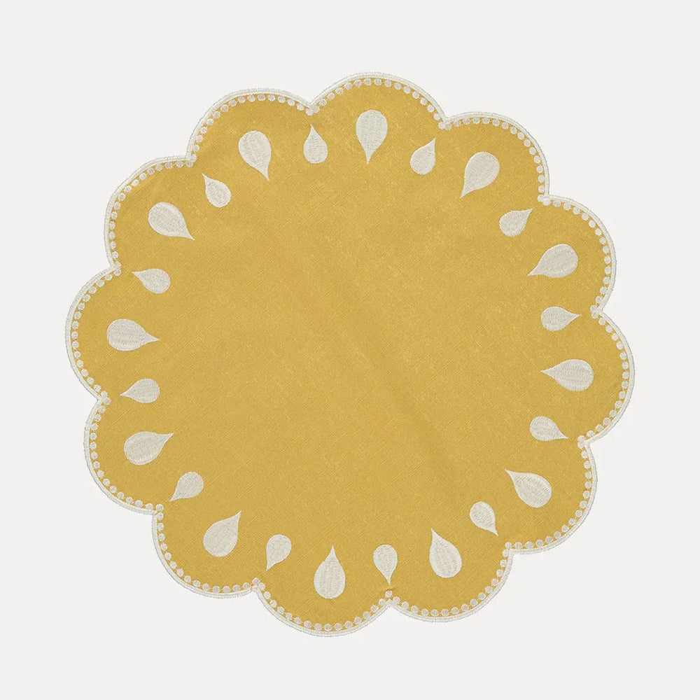 Gotas Placemat, Yellow with White