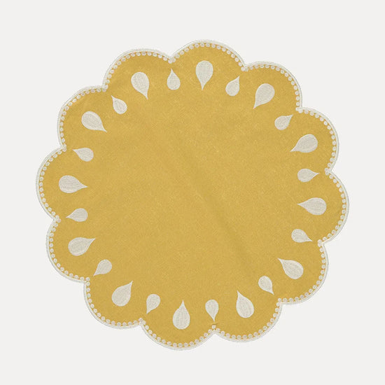 Gotas Placemat, Yellow with White