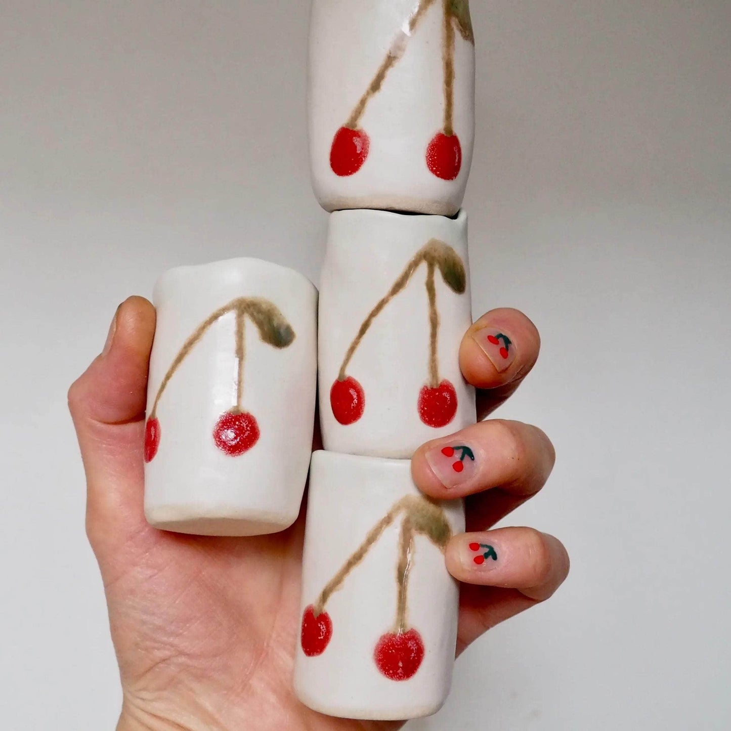 Handmade Mini Ceramic Cherry Vase