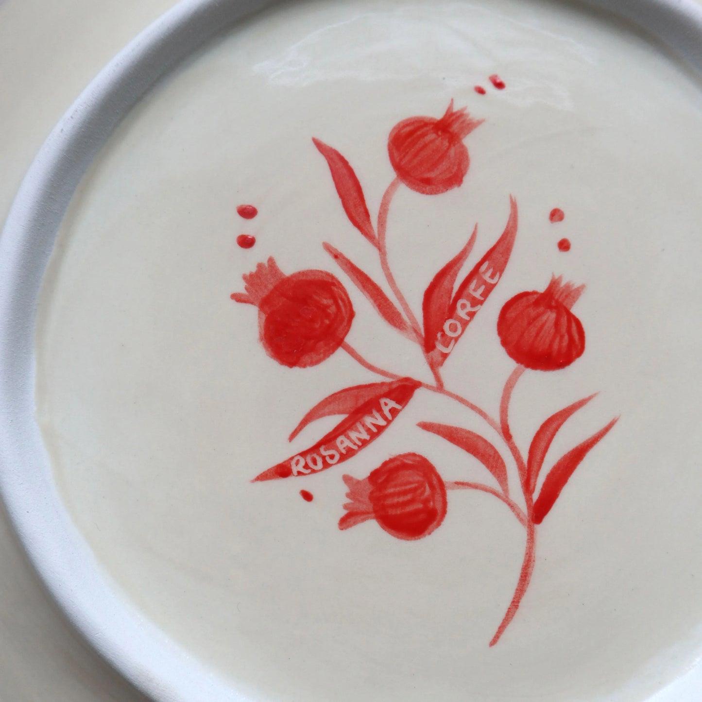 Pomegranate Plate - Red 02