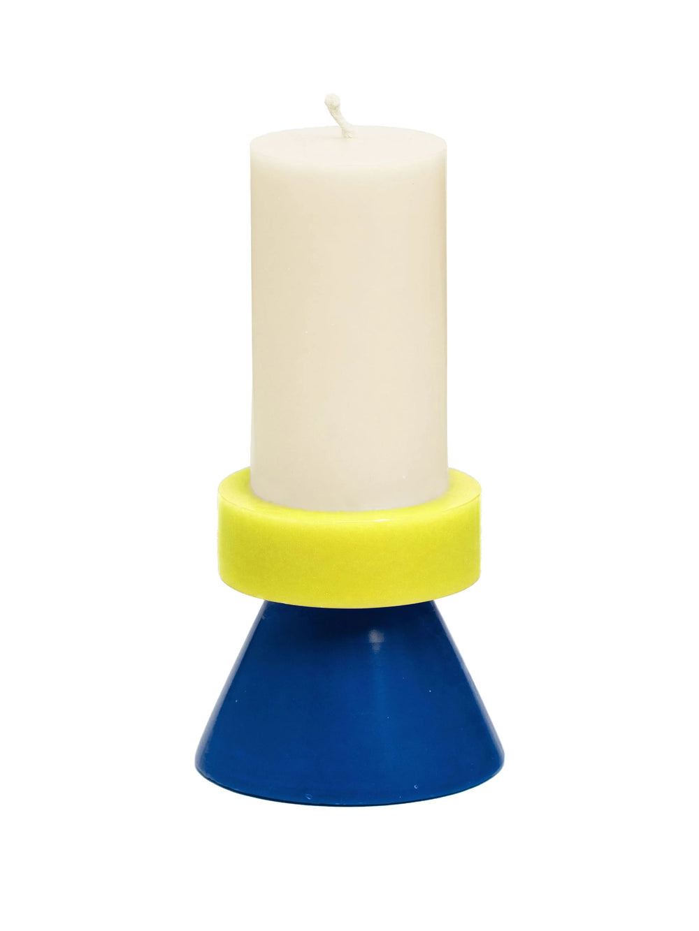 Stack Candle Tall - White / Yellow / Blue