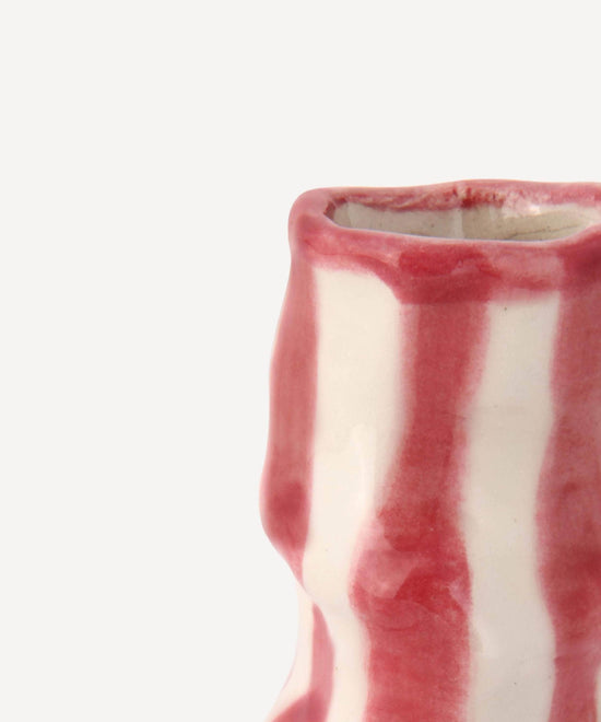 Ruby Candy Stripe Candle Holder