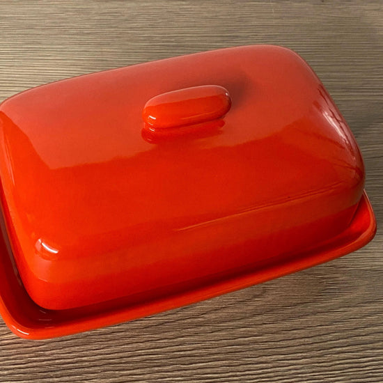 Butter Dish Red Glaze