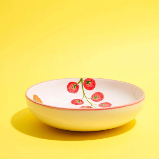 Hand-painted Tomato Pasta Bowls (Set of 2)