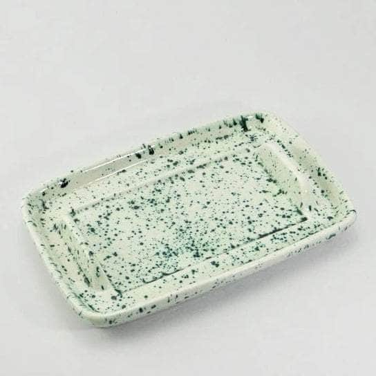 Butter Dish, Sugar Bowl and Toast Rack set Speckled Green