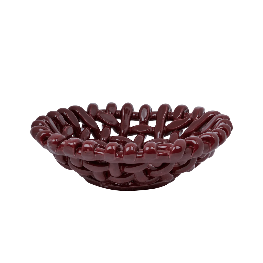 Burgundy Basketweave Bowl