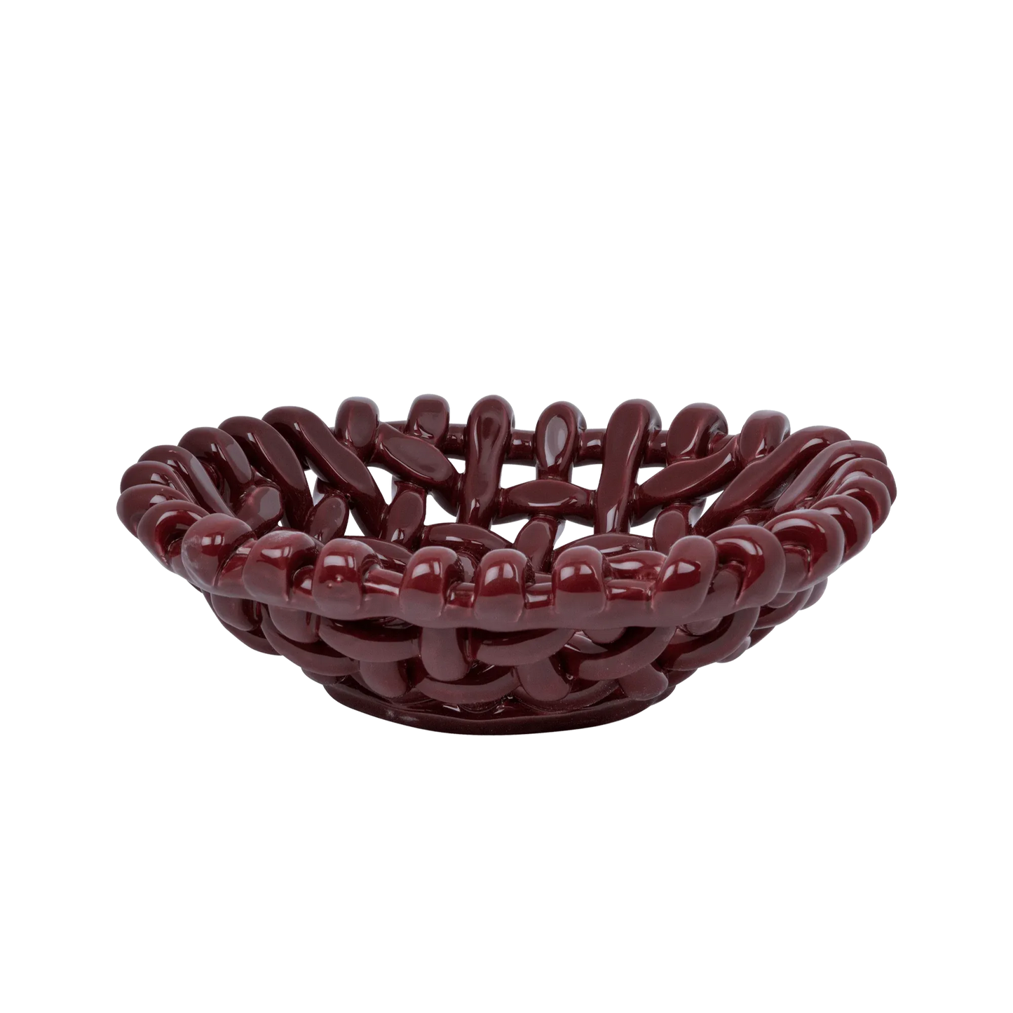 Burgundy Basketweave Bowl