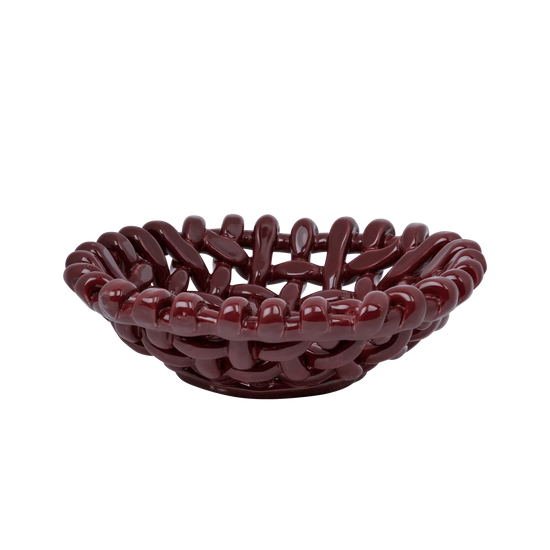 Burgundy Basketweave Bowl