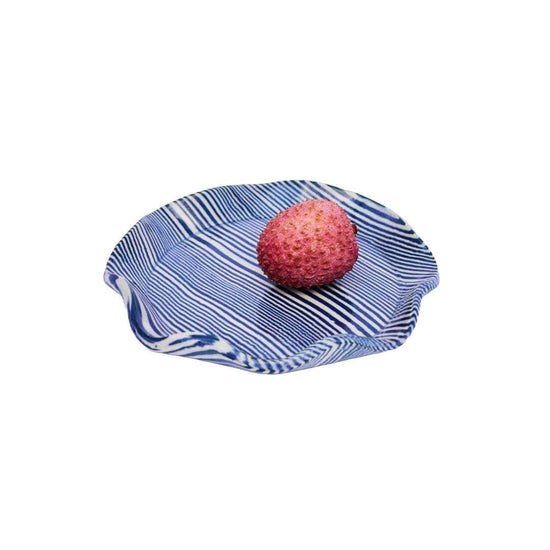 Cobalt Striped Trinket Dish