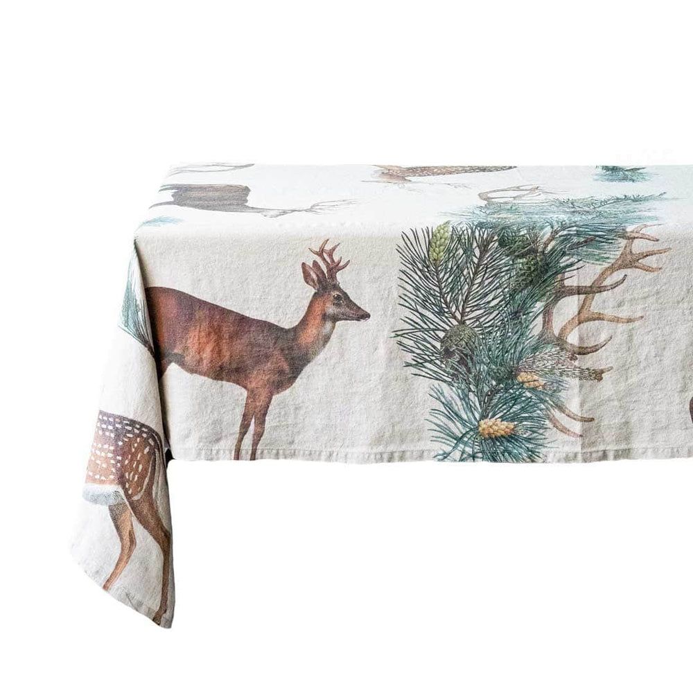 Linen tablecloth WILD ANIMALS