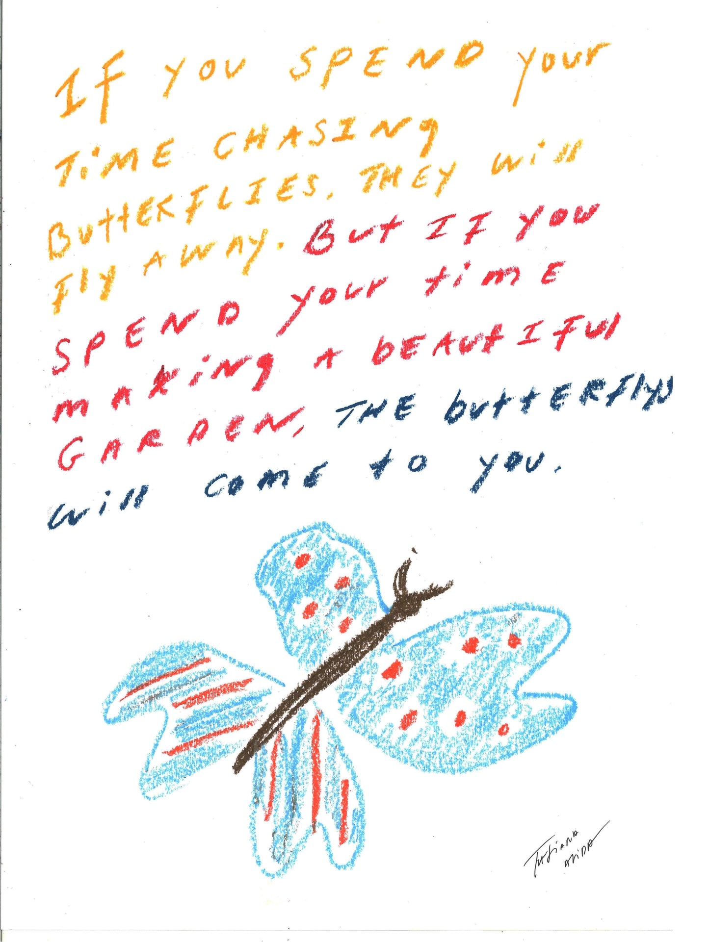 Butterfly Quote A3 Giclee print