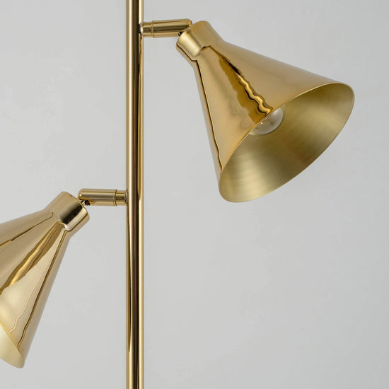 Brass cone floor lamp